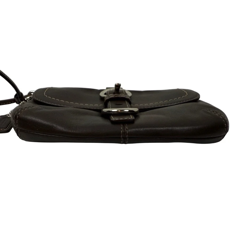 COACH Brown Soho Large Leather Wristlet